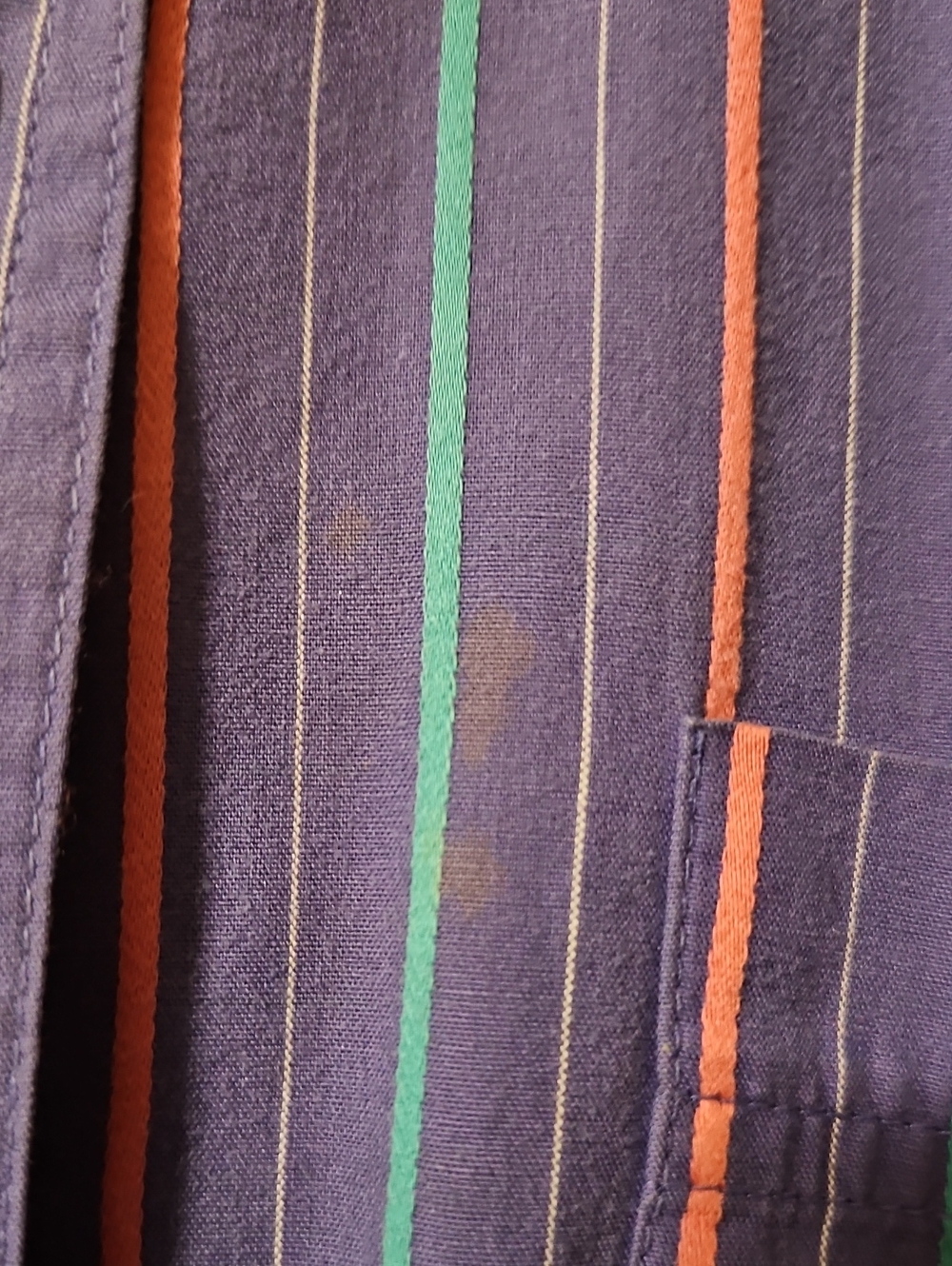 Vintage Liz Claiborne Purple Pink Teal Striped Cotton Midi Dress Size 6 - Picture 3 of 7